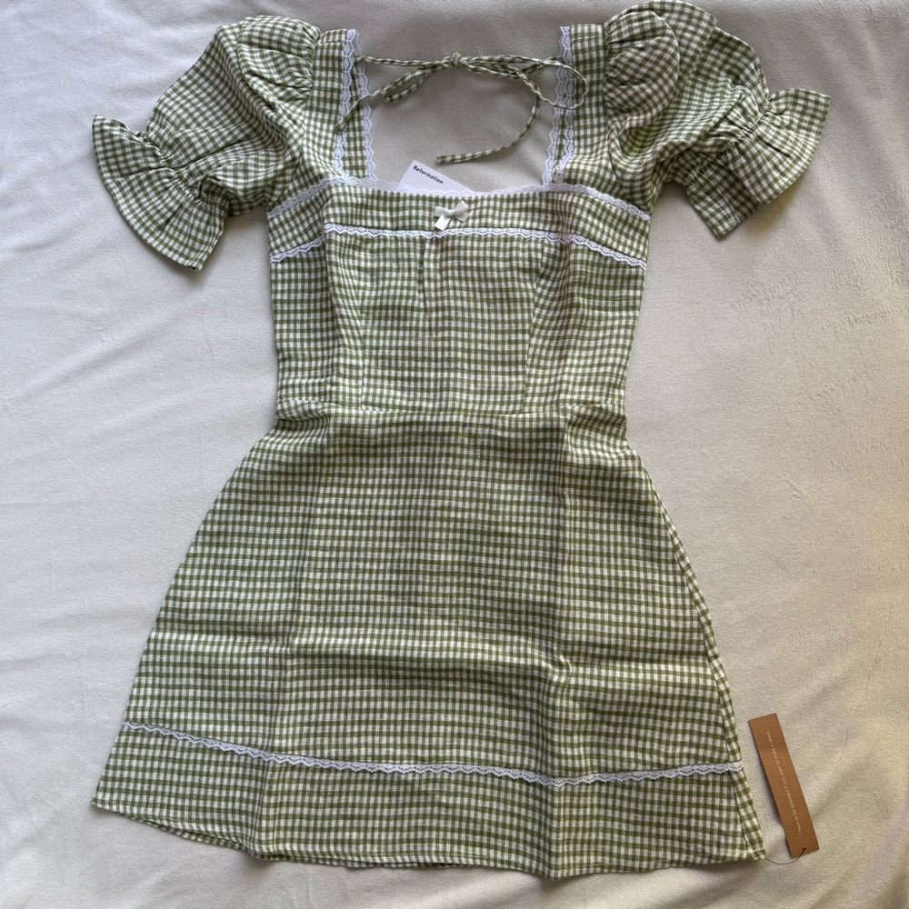 REFORMATION EVIANNA LINEN DRESS IN SIZE US 4